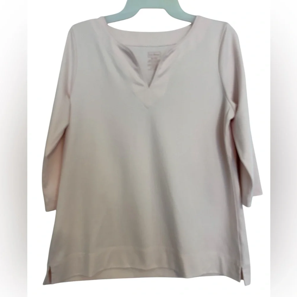 L.L Bean Tops Split-Neck Tunic 3/4 Sleeve - Picture 2 of 10
